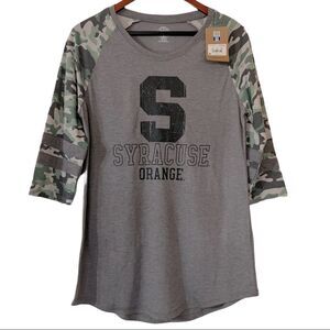 😊3/$30 Women's Syracuse 3/4 Length Camo Sleeve Top Sz Medium Rivalry Threads